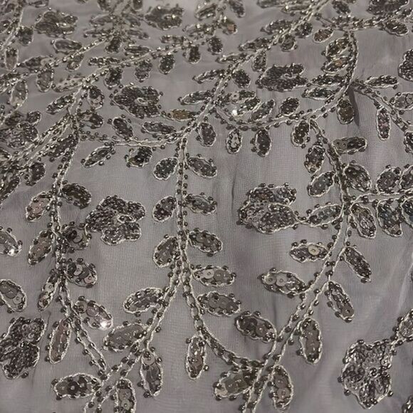 RAGA Icy Princes Gray Silver Beaded Sequined 3/4 Sleeves Dress Size M NWT - Picture 13 of 16